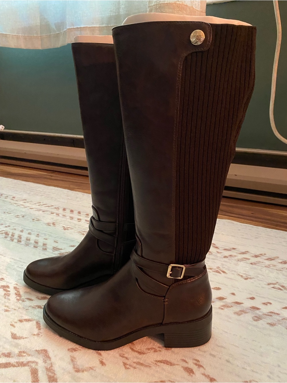 LifeStride Soft System Dark Brown Tall Riding Boots with Stretch Back Panels 9